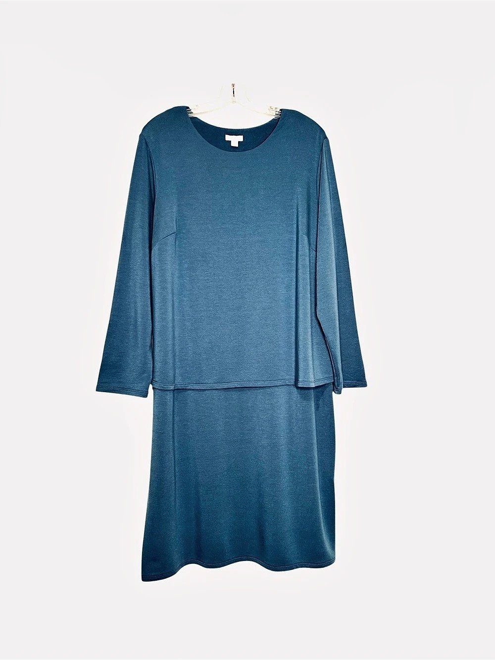 Pure Jill by J. Jill Blue Layered Midi Dress Size XL Luxe Tencel Lagenlook
